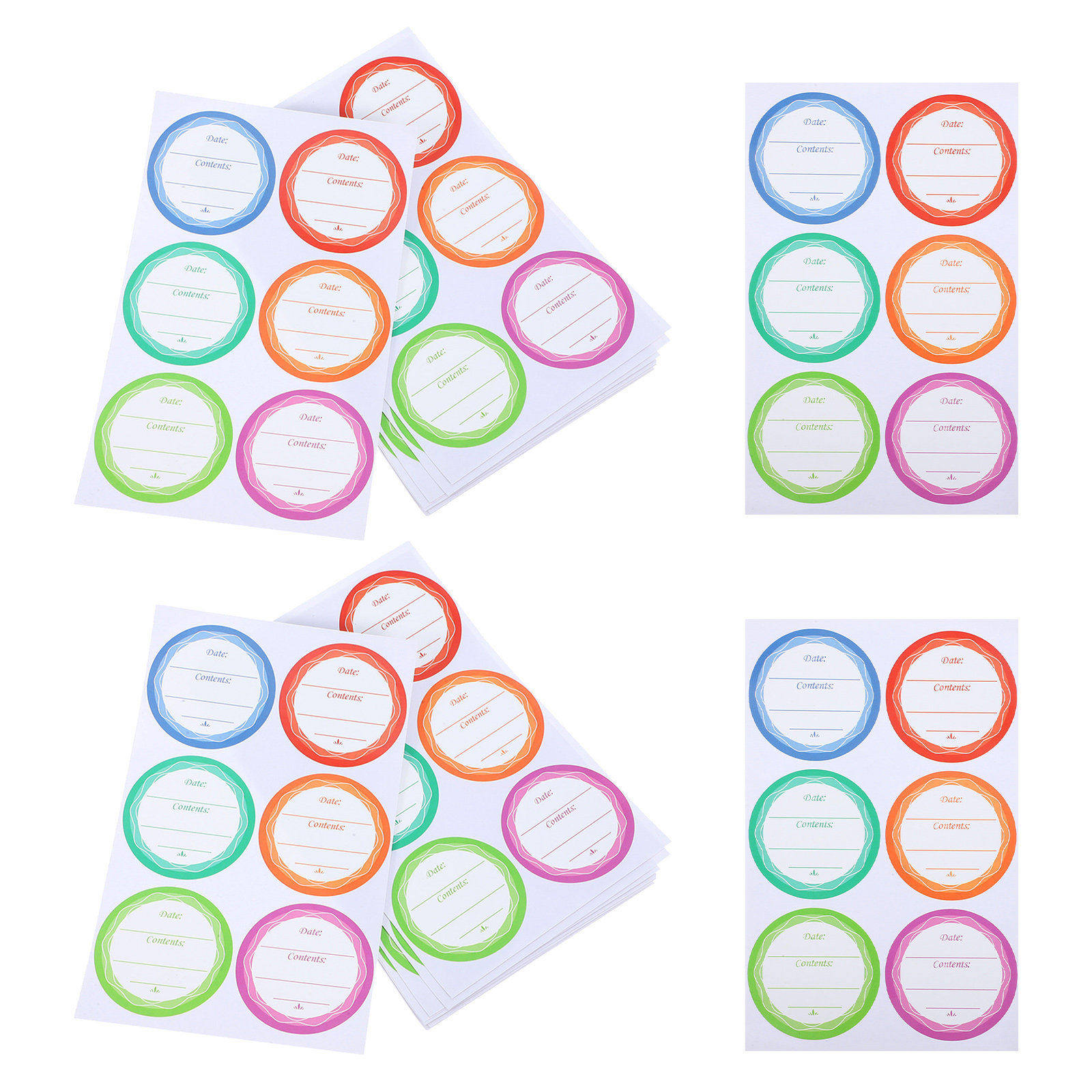 Food Storage Glass Jar - 180Pcs Self-Adhesive Waterproof Date Labels Multicolor