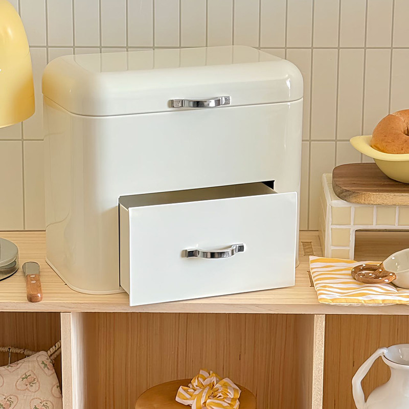 Food Storage In Cabinets - Cream Style Iron Storage Cabinet with