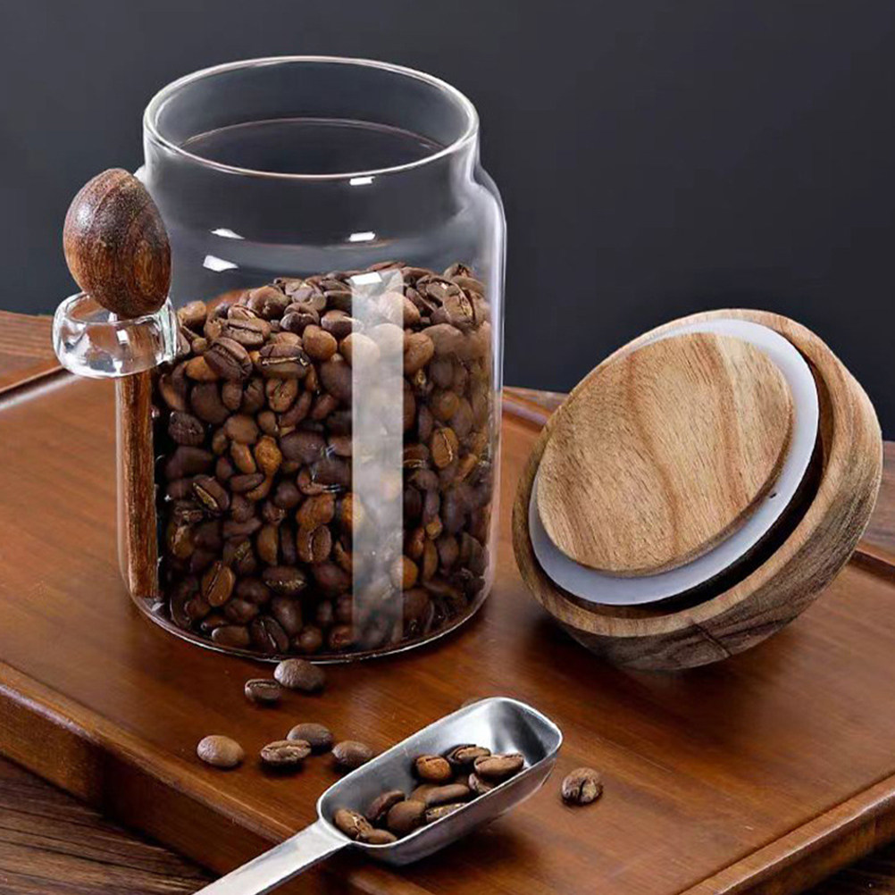 Food Storage Glass Jar - Transparent Glass Food Storage Canister with