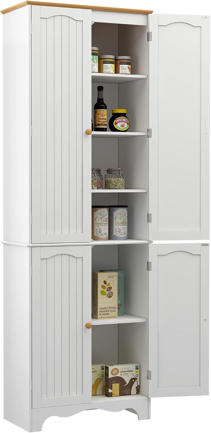 Food Storage In Cabinets - 72 Inch Tall Kitchen Pantry Storage