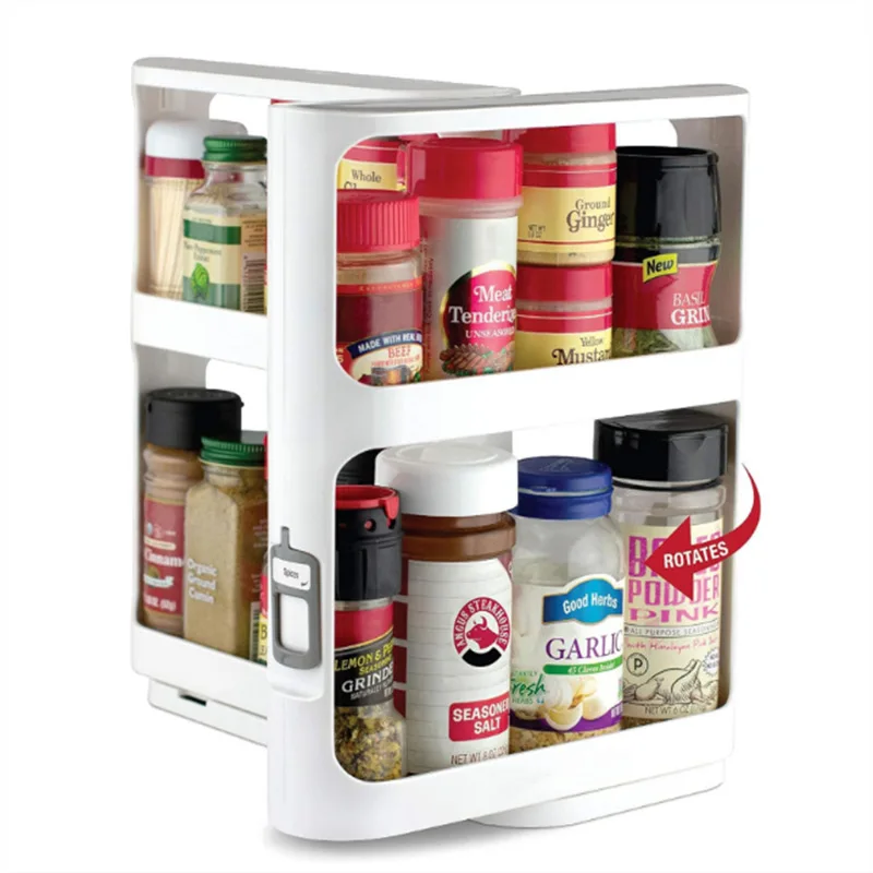 Food Storage In Cabinets - Multi-layer Storage Rotating Rack, Storage Rack