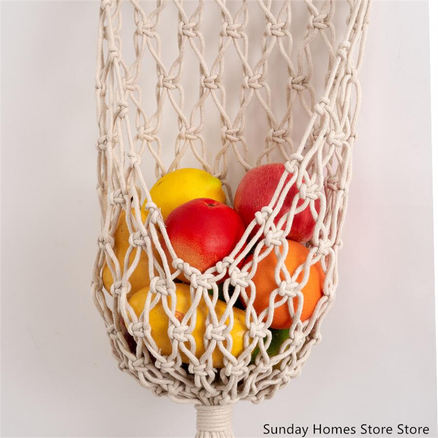 Macrame  Fruit  Storage Basket - огляд і ціна Food Storage In Cabinets