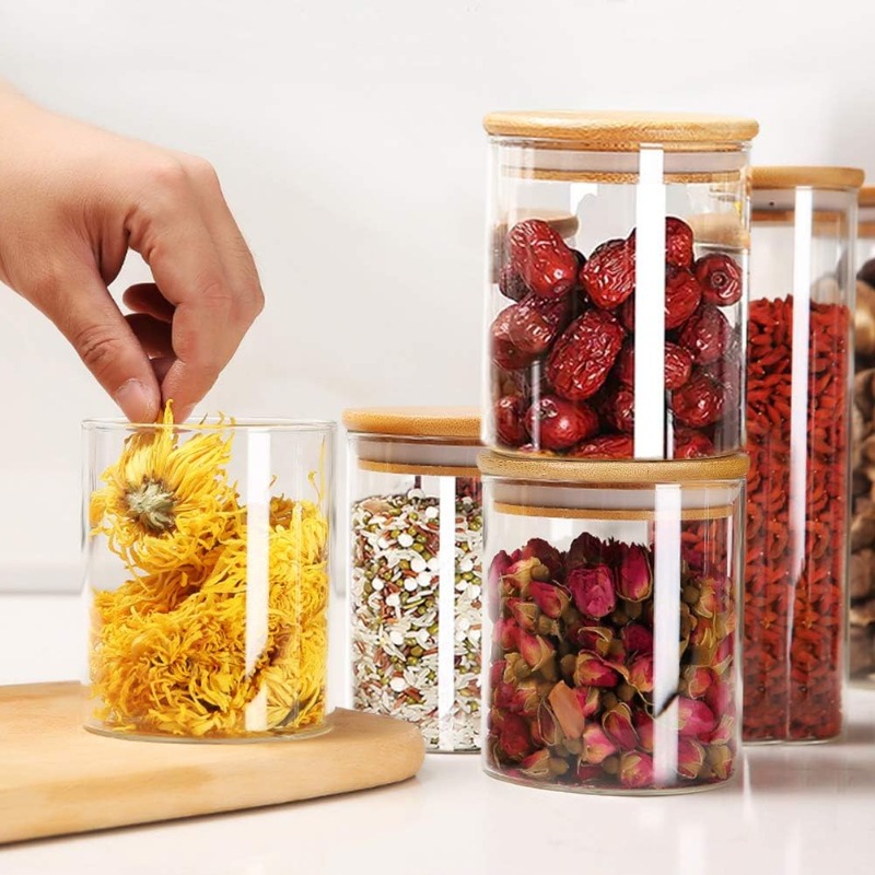 12 Glass Jars Set with Bamboo  - огляд і ціна Food Storage Glass Containers Large