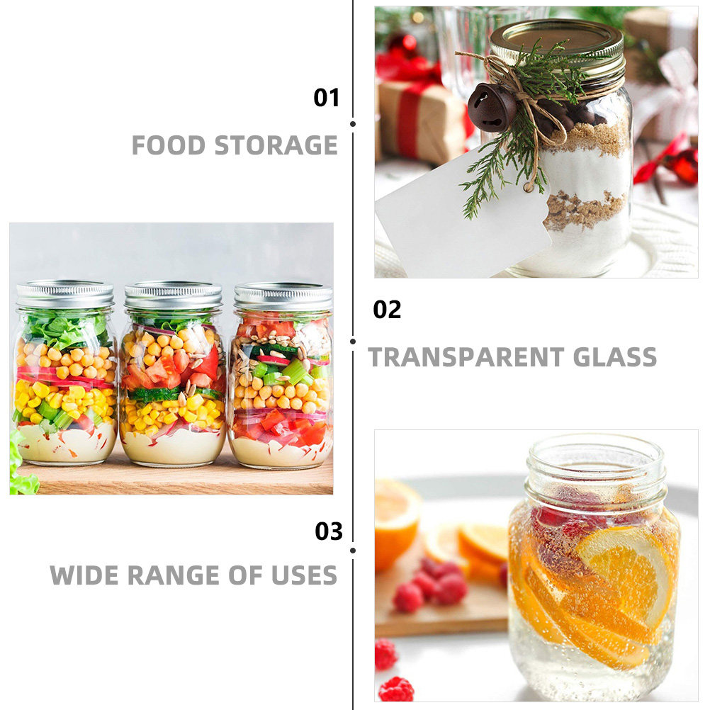 6Pcs Transparent Round Glass J - огляд і ціна Food Storage Glass Jar