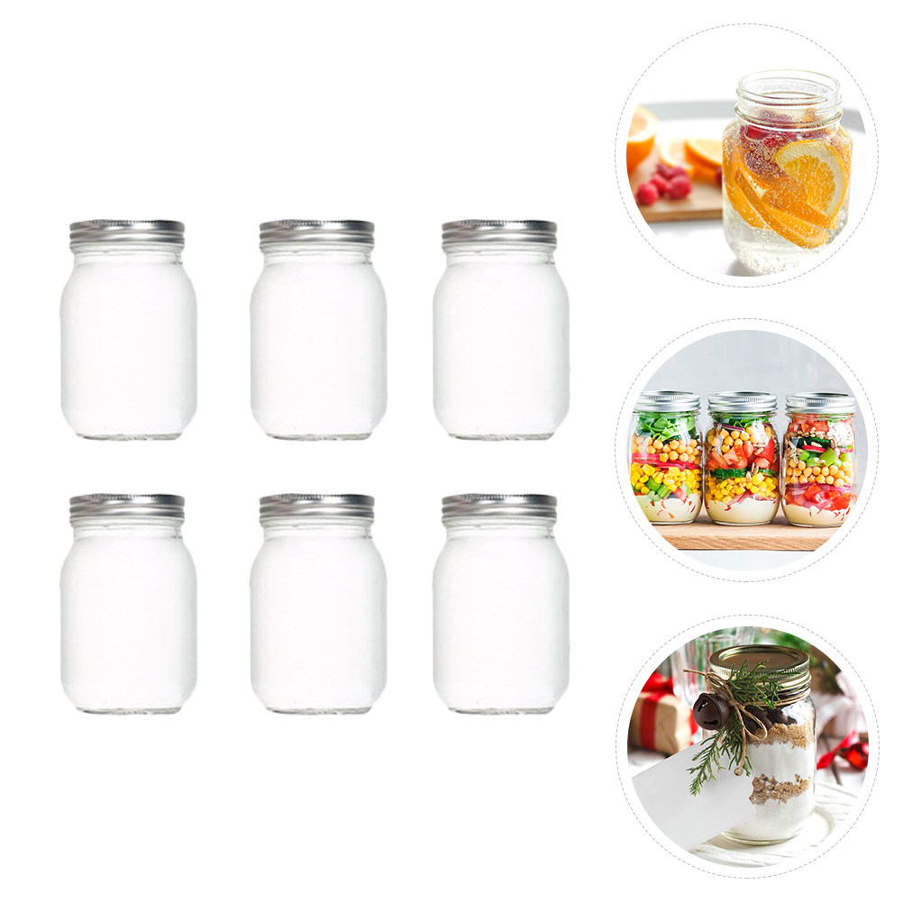 6Pcs Transparent Round Glass J - огляд і ціна Food Storage Glass Jar