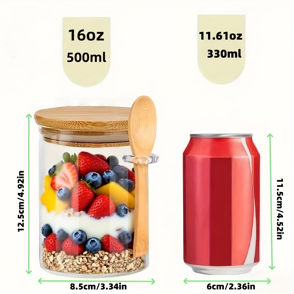 1/2/4/8Pcs Oatmeal Glass Cup S - огляд і ціна Food Storage Glass Jar