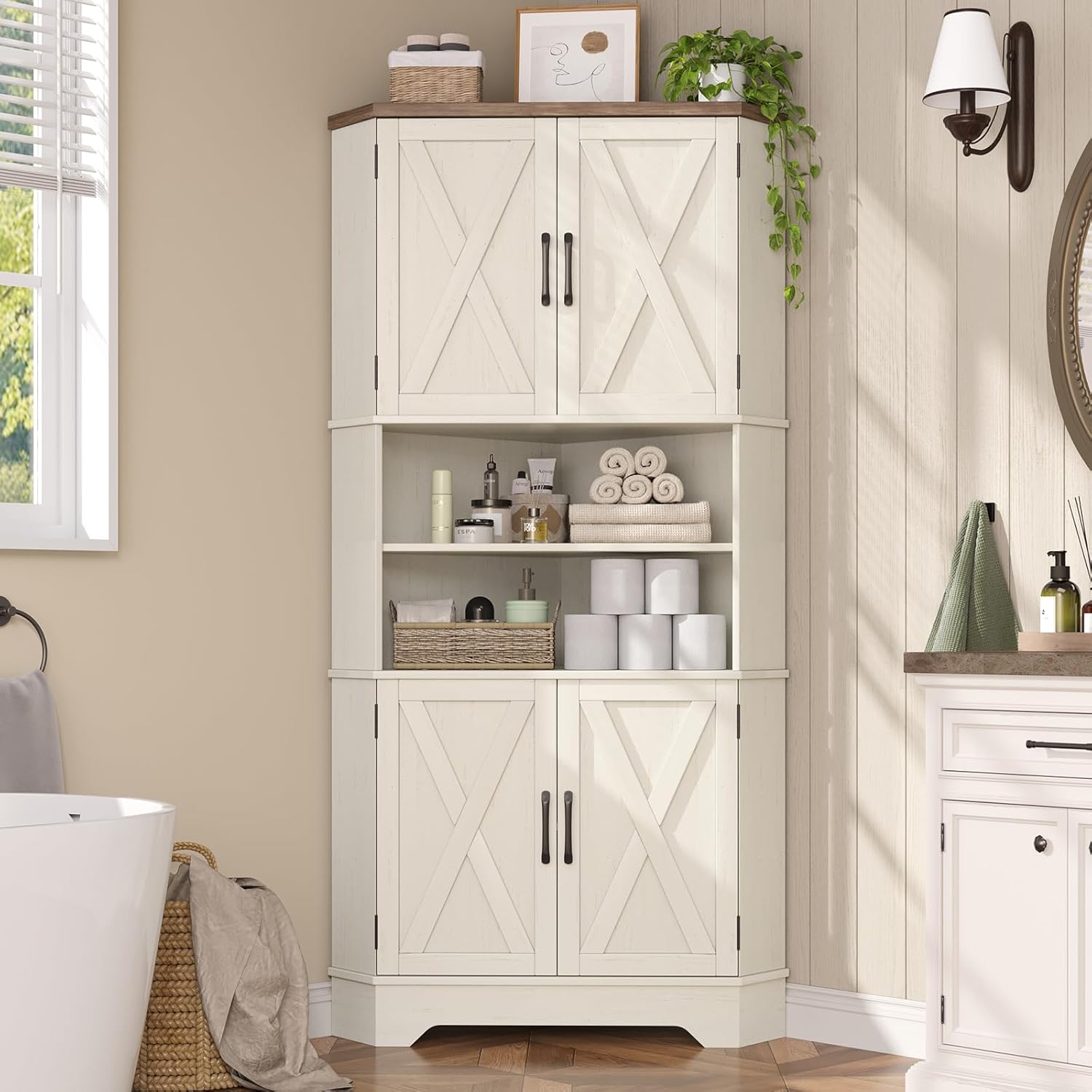 #￥Corner Cabinet, 67''H Kitche - огляд і ціна Food Storage In Cabinets