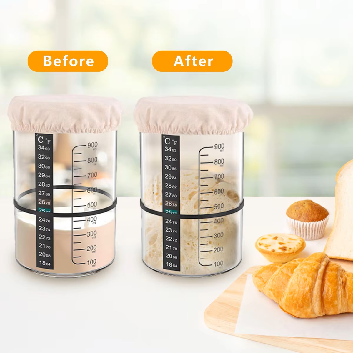 1500/900ml Sourdough Starter J - огляд і ціна Food Storage Glass Jar