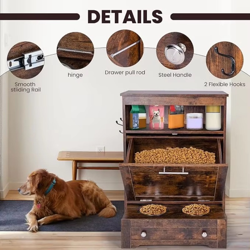 Modern Pet Feeder Station: Ele - огляд і ціна Food Storage In Cabinets