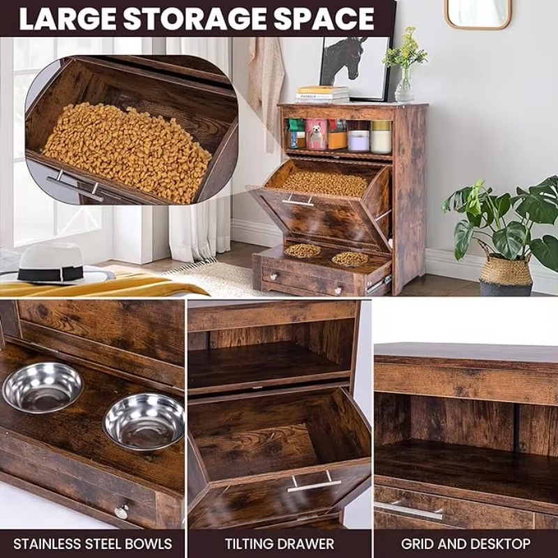 Modern Pet Feeder Station: Ele - огляд і ціна Food Storage In Cabinets