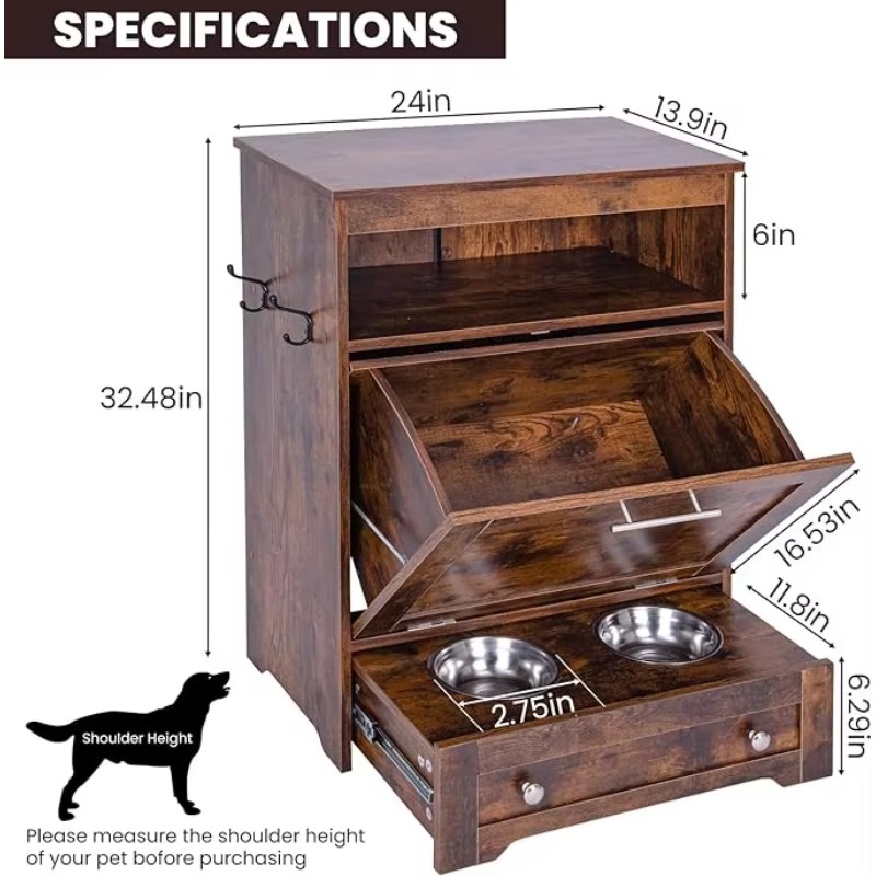 Modern Pet Feeder Station: Ele - огляд і ціна Food Storage In Cabinets