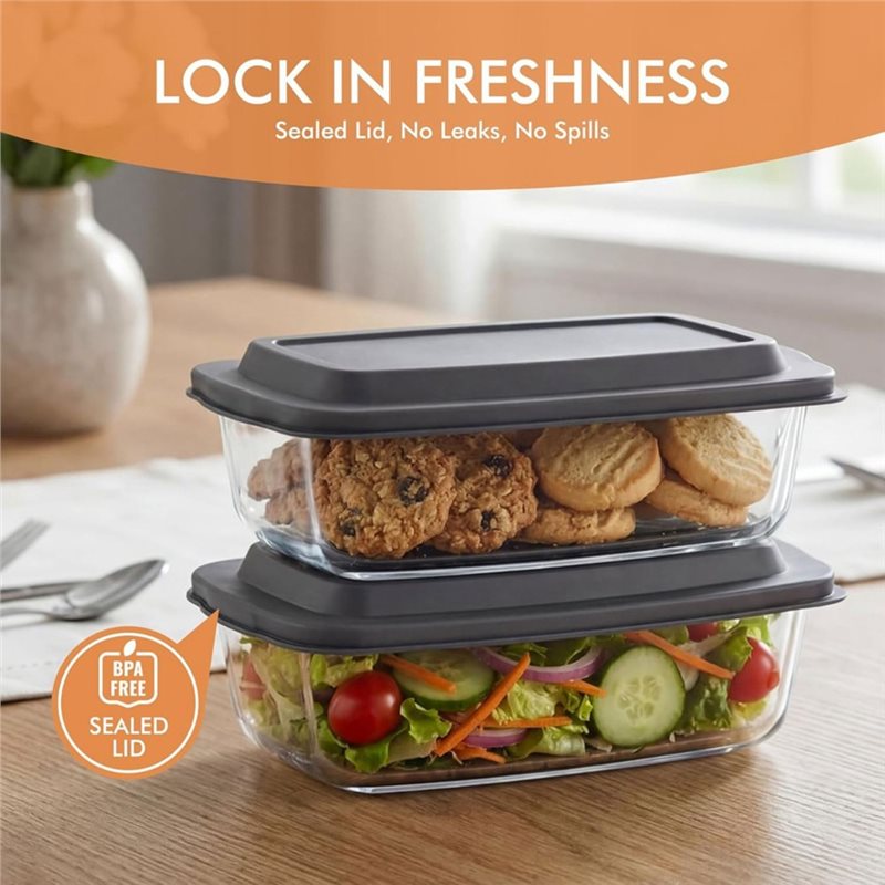 FYBL-Glass Loaf Pan, 2-Pack LA - огляд і ціна Food Storage Glass Containers Large