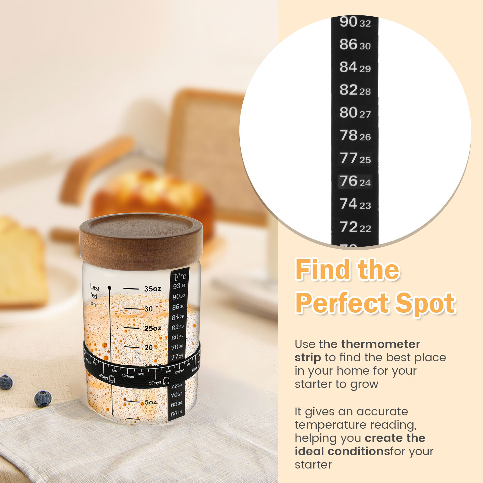 Sourdough Starter Jar Kit 1000 - огляд і ціна Food Storage Glass Jar