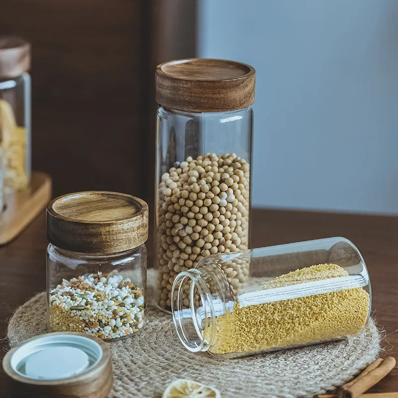 Wood Lid Orgnizer Glass Airtig - огляд і ціна Food Storage Glass Jar