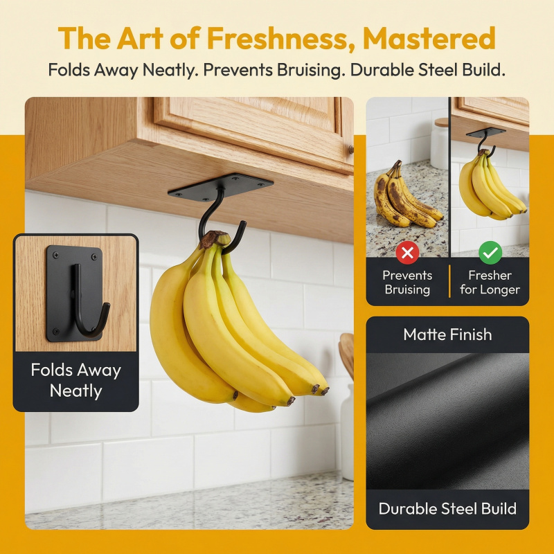 Black Metal Self-Adhesive Bana - огляд і ціна Food Storage In Cabinets